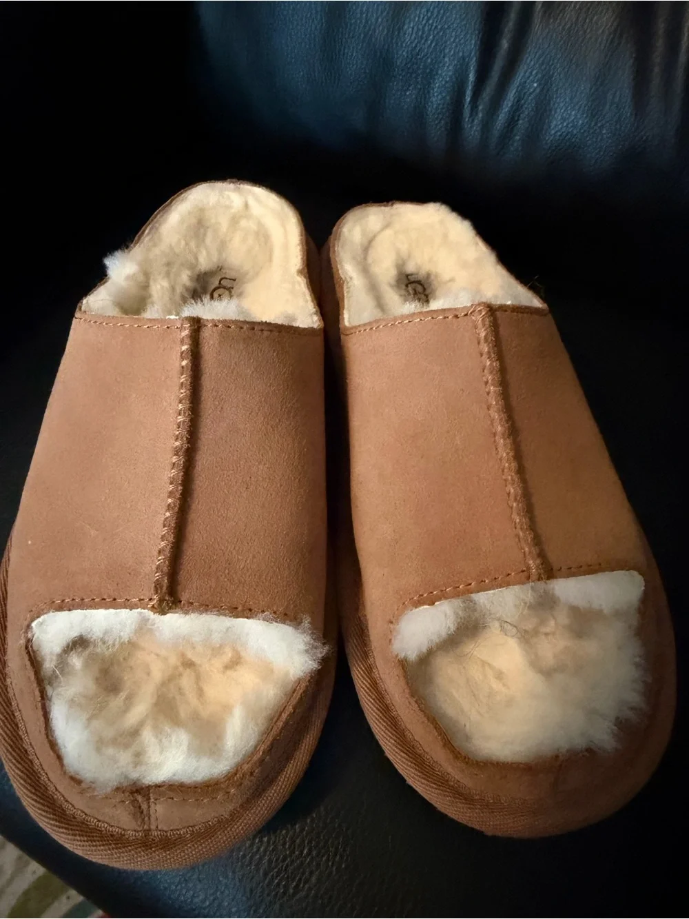 UGG Kids Chestnut Tan Shearling-Lined Slip-On Clog